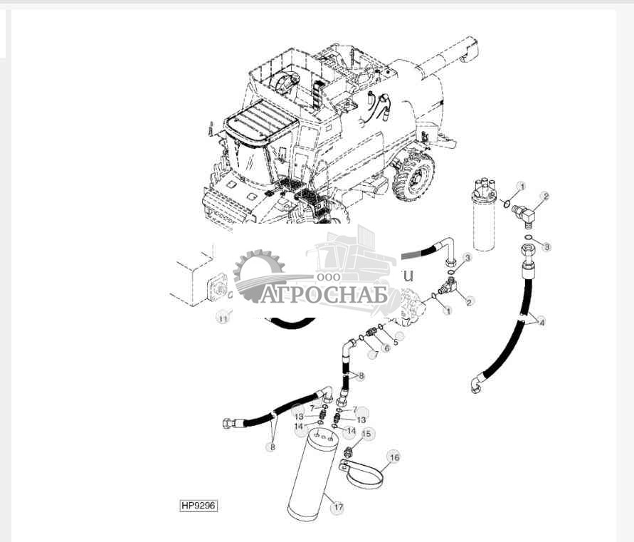Hydraulic Steering Hoses, Upper And Attenuator 